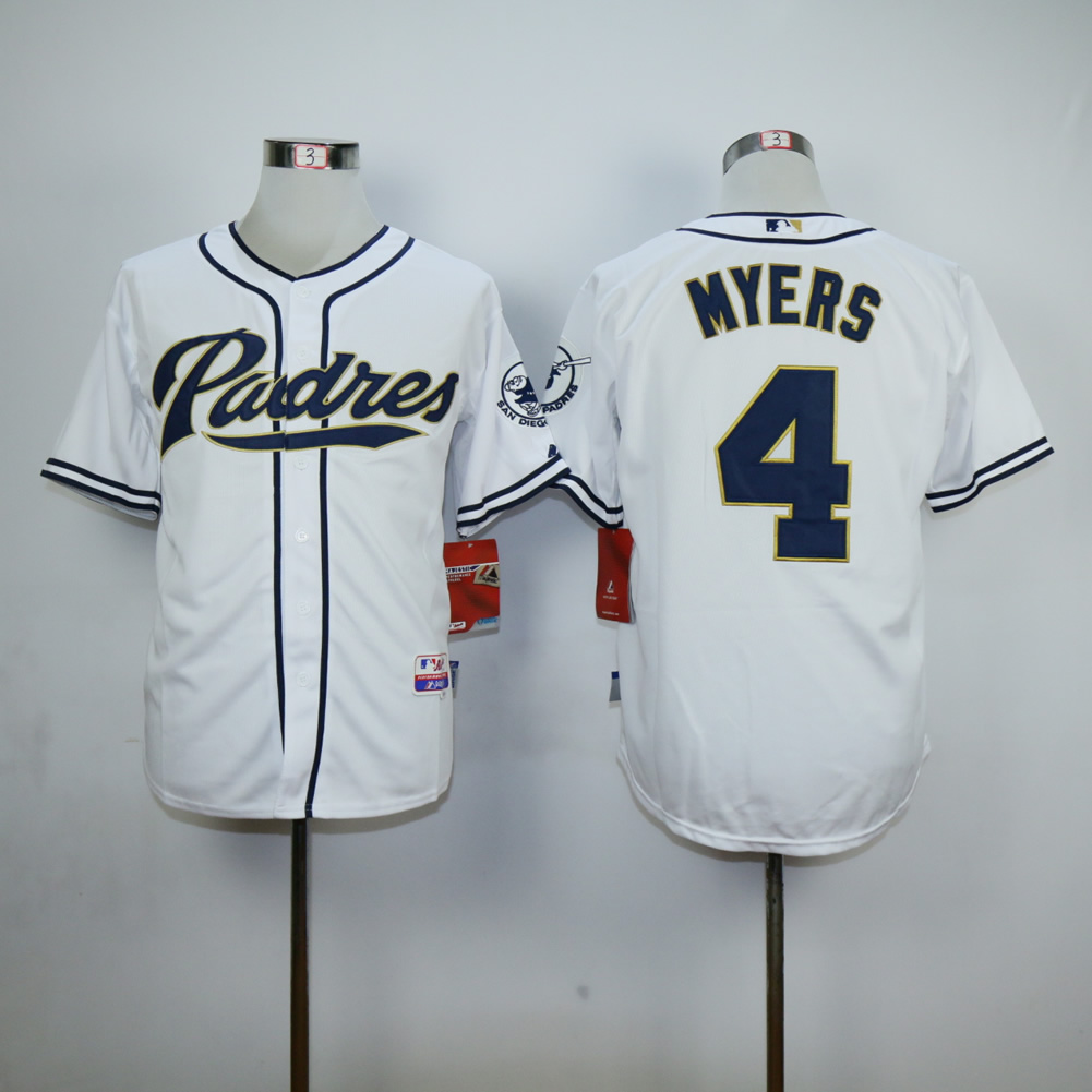 Men San Diego Padres #4 Myers White MLB Jerseys->san diego padres->MLB Jersey